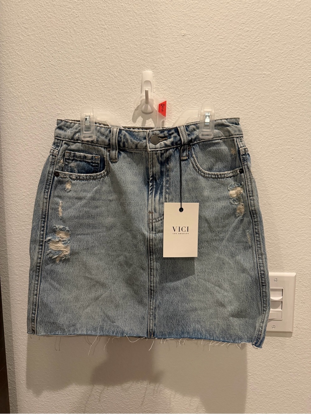 NWT VICI Light Blue Distressed Denim Skirt | XS